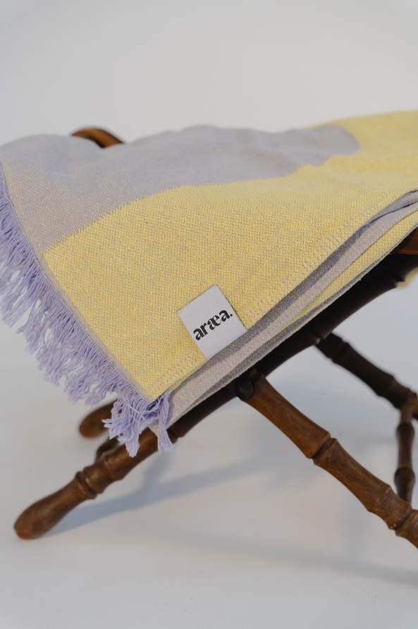 toalha 5 lilas e amarelo